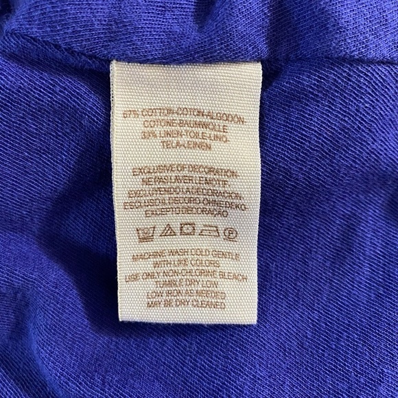 NWT Free People Cobalt Blue Lita Floral Embroidered Balloon Sleeve Cropped Top S - Picture 6 of 7